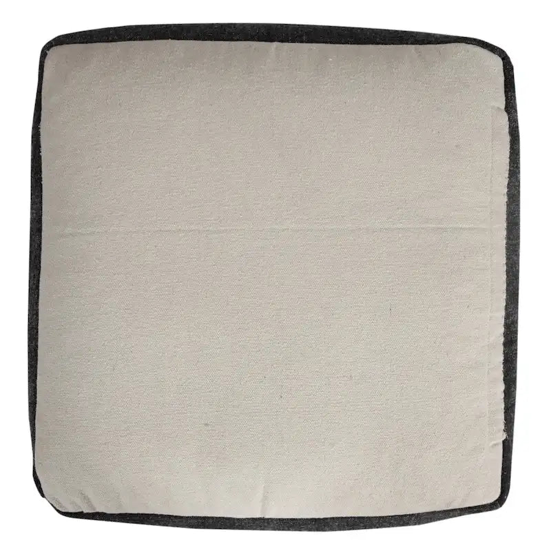 Ottoman HomeRoots 18 po en 100 % coton noir