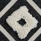 Ottoman HomeRoots 18 po en 100 % coton noir