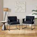 Lot de 2 fauteuils Rebeca à structure métallique moderne avec poches de rangement par HULALA HOME