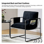 Lot de 2 fauteuils Rebeca à structure métallique moderne avec poches de rangement par HULALA HOME