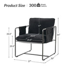 Lot de 2 fauteuils Rebeca à structure métallique moderne avec poches de rangement par HULALA HOME