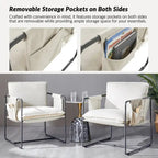 Lot de 2 fauteuils Rebeca à structure métallique moderne avec poches de rangement par HULALA HOME