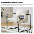 Lot de 2 fauteuils Rebeca à structure métallique moderne avec poches de rangement par HULALA HOME