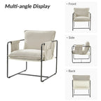 Lot de 2 fauteuils Rebeca à structure métallique moderne avec poches de rangement par HULALA HOME