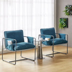 Lot de 2 fauteuils Rebeca à structure métallique moderne avec poches de rangement par HULALA HOME