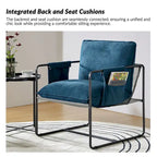 Lot de 2 fauteuils Rebeca à structure métallique moderne avec poches de rangement par HULALA HOME