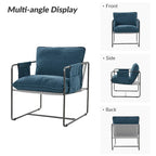 Lot de 2 fauteuils Rebeca à structure métallique moderne avec poches de rangement par HULALA HOME