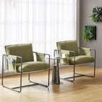 Lot de 2 fauteuils Rebeca à structure métallique moderne avec poches de rangement par HULALA HOME