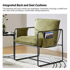 Lot de 2 fauteuils Rebeca à structure métallique moderne avec poches de rangement par HULALA HOME