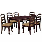 Ensemble de 2 chaises de salle à manger en bois massif finition noyer foncé style transitoire Meubles de cuisine Chaises d'appoint à dossier échelle