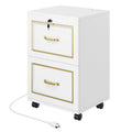 Meuble de rangement mobile Moasis avec 2 tiroirs, support pour imprimante, compatible format A4, Lettre, meuble de classement avec station de charge