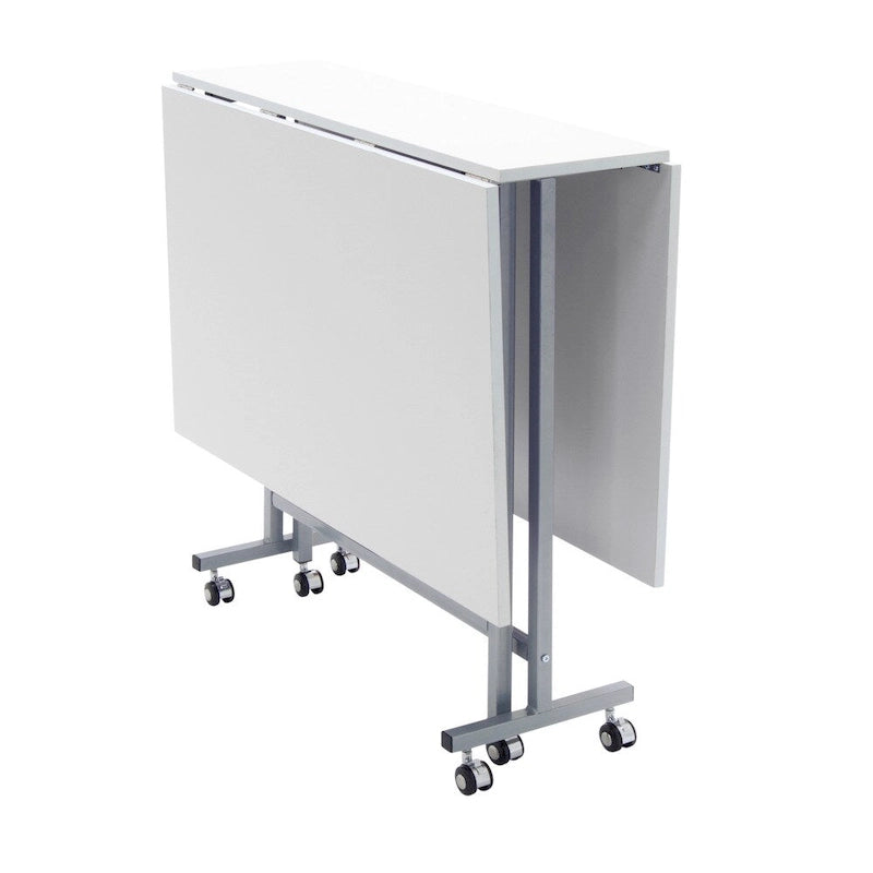 Table pliante artisanat et coupe, blanc/argent, 1 personne