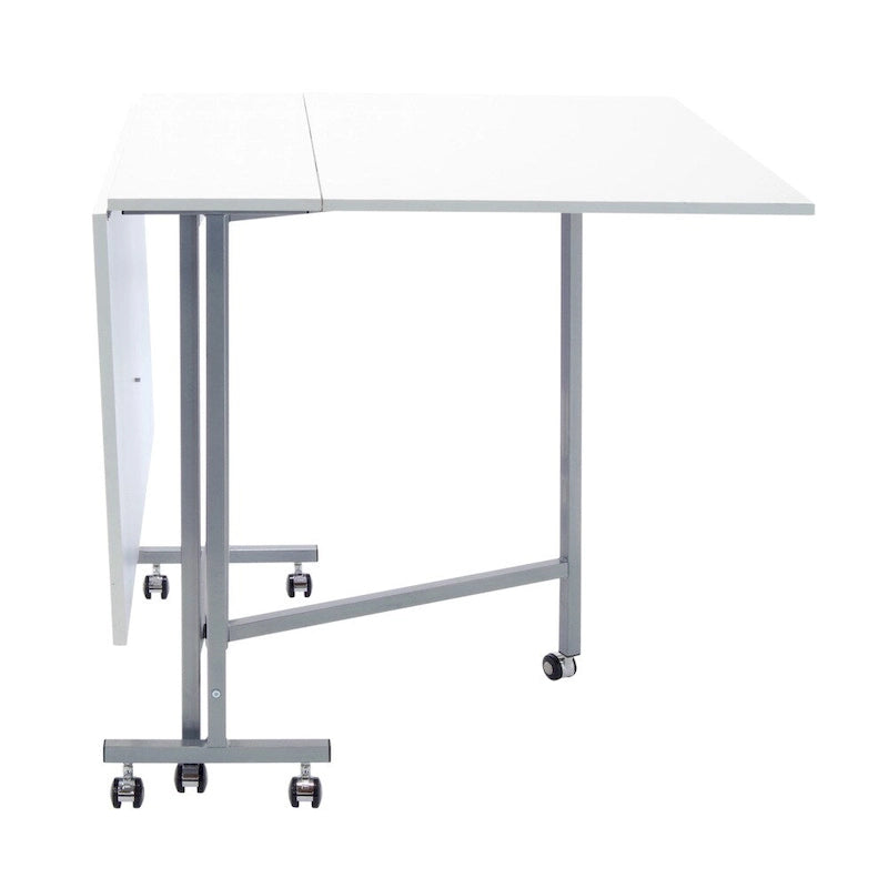 Table pliante artisanat et coupe, blanc/argent, 1 personne