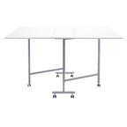 Table pliante artisanat et coupe, blanc/argent, 1 personne