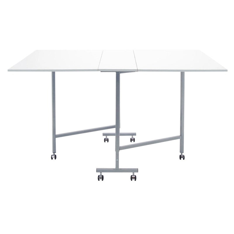 Table pliante artisanat et coupe, blanc/argent, 1 personne