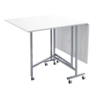 Table pliante artisanat et coupe, blanc/argent, 1 personne