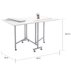 Table pliante artisanat et coupe, blanc/argent, 1 personne