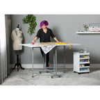 Table pliante artisanat et coupe, blanc/argent, 1 personne