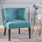 Fauteuil d'appoint en tissu, sarcelle foncée, pour salon et chambre