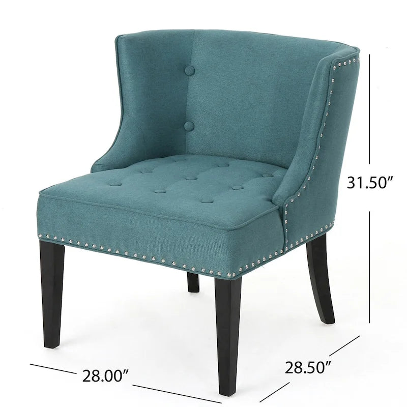 Fauteuil d'appoint en tissu, sarcelle foncée, pour salon et chambre
