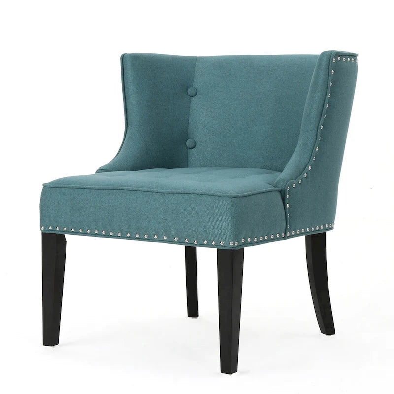 Fauteuil d'appoint en tissu, sarcelle foncée, pour salon et chambre