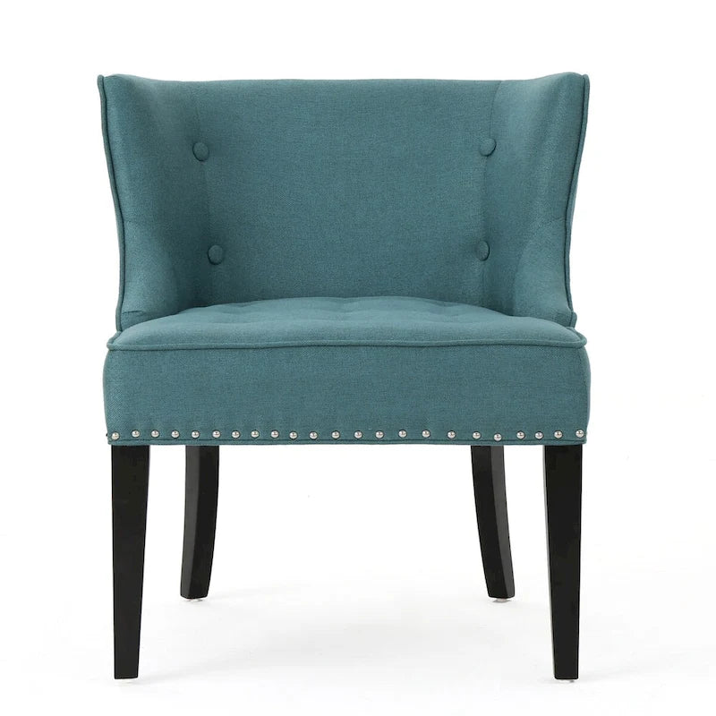 Fauteuil d'appoint en tissu, sarcelle foncée, pour salon et chambre