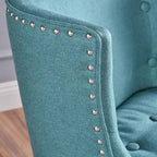 Fauteuil d'appoint en tissu, sarcelle foncée, pour salon et chambre