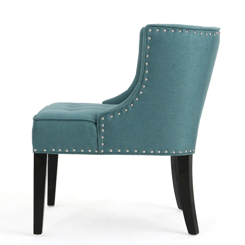 Fauteuil d'appoint en tissu, sarcelle foncée, pour salon et chambre