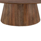 Table basse en bois marron de style Mid-Century avec base cannelée - Meuble de salon pour salon
