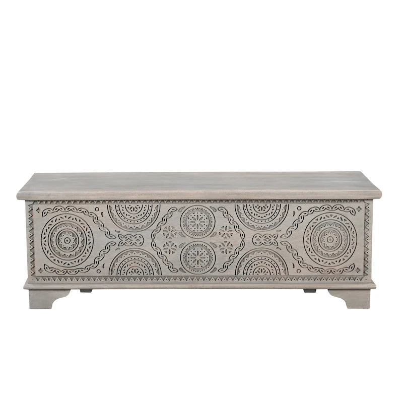 Banc de rangement en bois massif Clara
