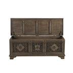 Banc de rangement en bois massif Clara