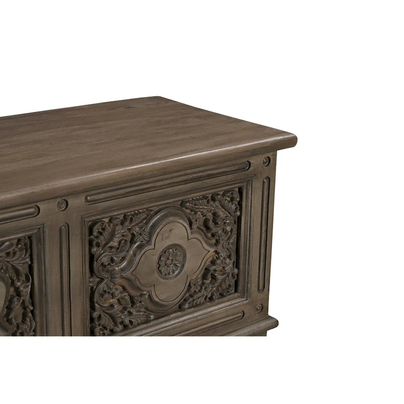 Banc de rangement en bois massif Clara