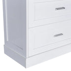 Meuble haut de rangement de salle de bain, meuble avec deux portes et tiroirs, étagère réglable, panneau MDF, blanc
