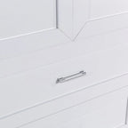 Meuble haut de rangement de salle de bain, meuble avec deux portes et tiroirs, étagère réglable, panneau MDF, blanc