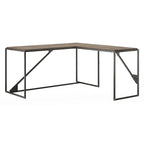 Bureau industriel en L, gris/blanc, 2 personnes