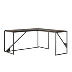 Bureau industriel en L, gris/blanc, 2 personnes