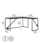 Bureau industriel en L, gris/blanc, 2 personnes