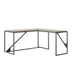 Bureau industriel en L, gris/blanc, 2 personnes