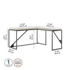Bureau industriel en L, gris/blanc, 2 personnes