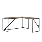 Bureau industriel en L, gris/blanc, 2 personnes