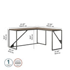 Bureau industriel en L, gris/blanc, 2 personnes